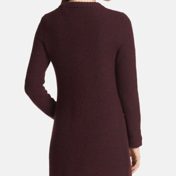 Tory Burch Burgundy Collette Sweater Coat with Brown/Gold Buckles Small - Picture 2 of 8